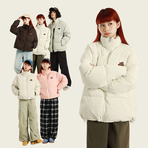 CONKLAB雾面PU皮白鸭绒羽绒服