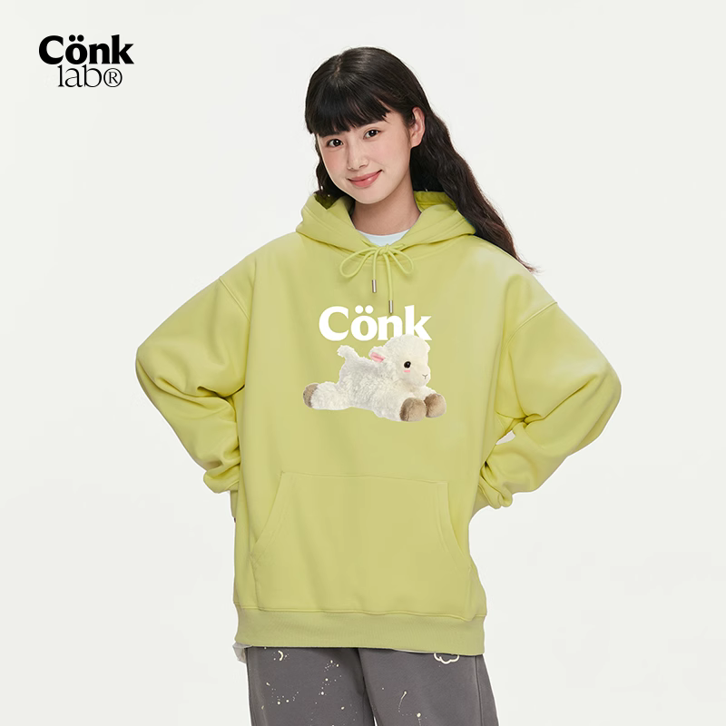 CONKLAB无性别小羊重磅连帽卫衣男外套春秋季潮牌宽松情侣装帽衫,男装,卫衣,淘宝优惠券,粉丝福利购,淘宝优惠卷