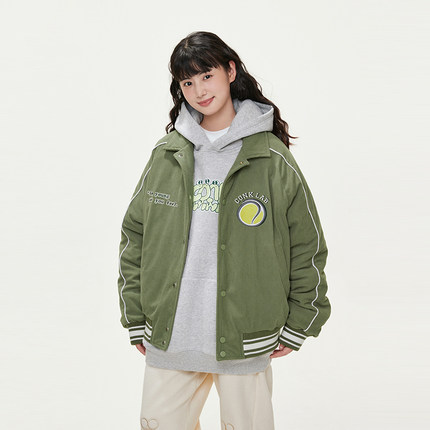 conklab新款复古灯芯绒网球夹克潮牌字母翻领情侣宽松休闲外套秋