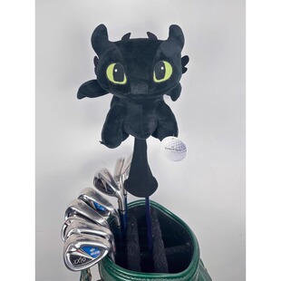 一 号木杆头套驯龙高手无牙仔木杆套卡通球杆保护套球道3 5号黑白