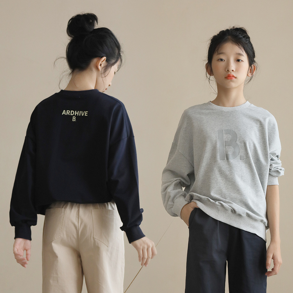 2023春秋日韩简约中大童卫衣高品质棉童上衣亲子卫衣ins