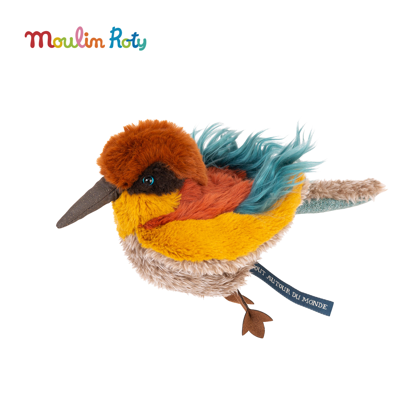 法国moulinroty逼真鸟类动物玩偶
