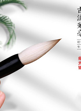 高档善琏湖中楷兼毫毛笔中号专业级细光锋白云毛笔欧楷颜体田楷曹全碑二王手札学生成人楷书练字初学者专用笔