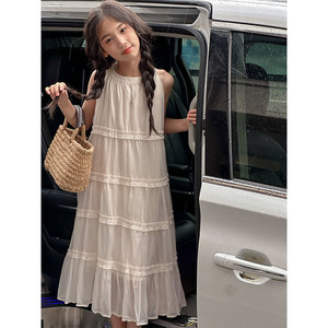 PAUL童装 法式浪漫女童夏季连衣裙2026新款儿童无袖裙子女孩气质