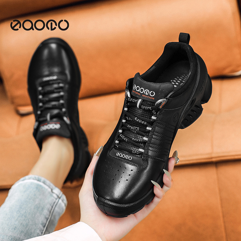 头层牛皮女休闲鞋透气减震