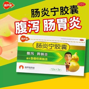 葫芦爸肠炎宁胶囊36粒小孩儿童治疗急慢性胃肠炎腹泻细菌性痢疾