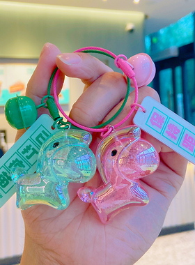 创意diy可爱绿马包包挂件钥匙扣双面亚克力挂饰持有绿码防疫饰品