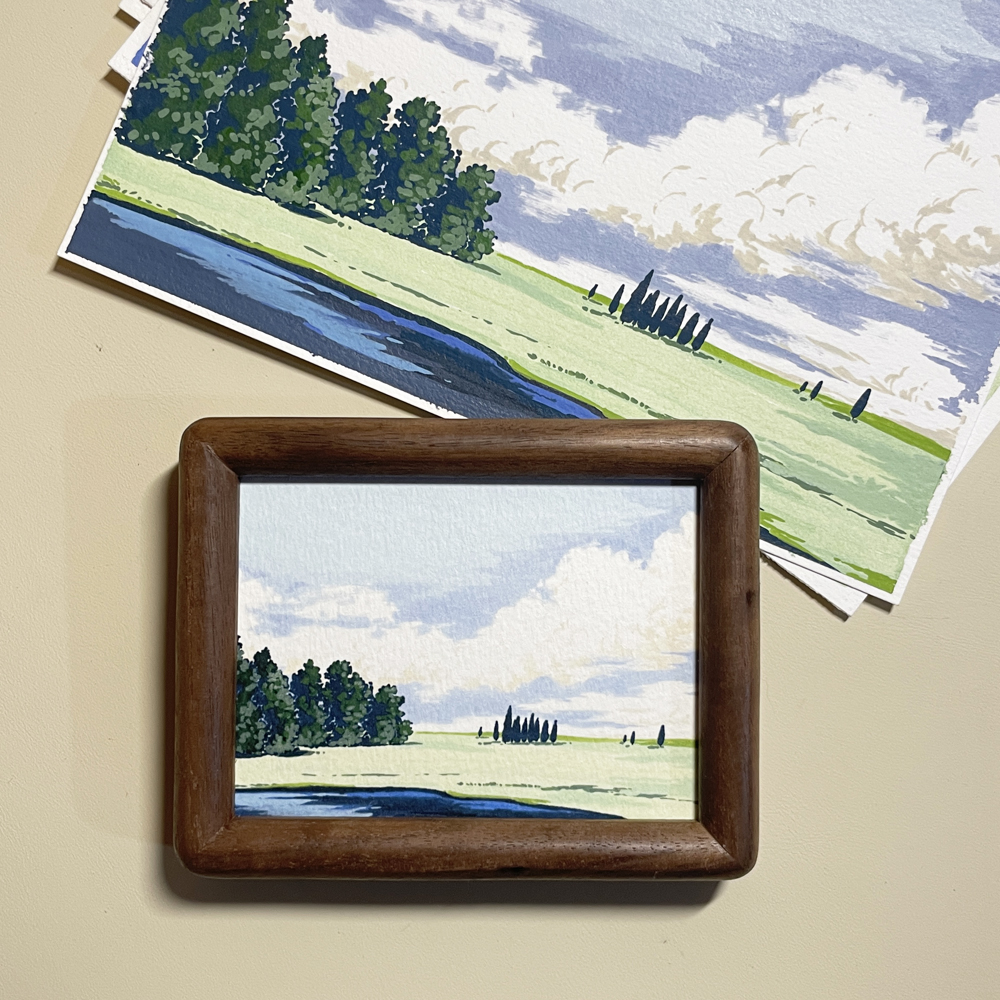 治愈风景画小画框桌面摆台迷你框