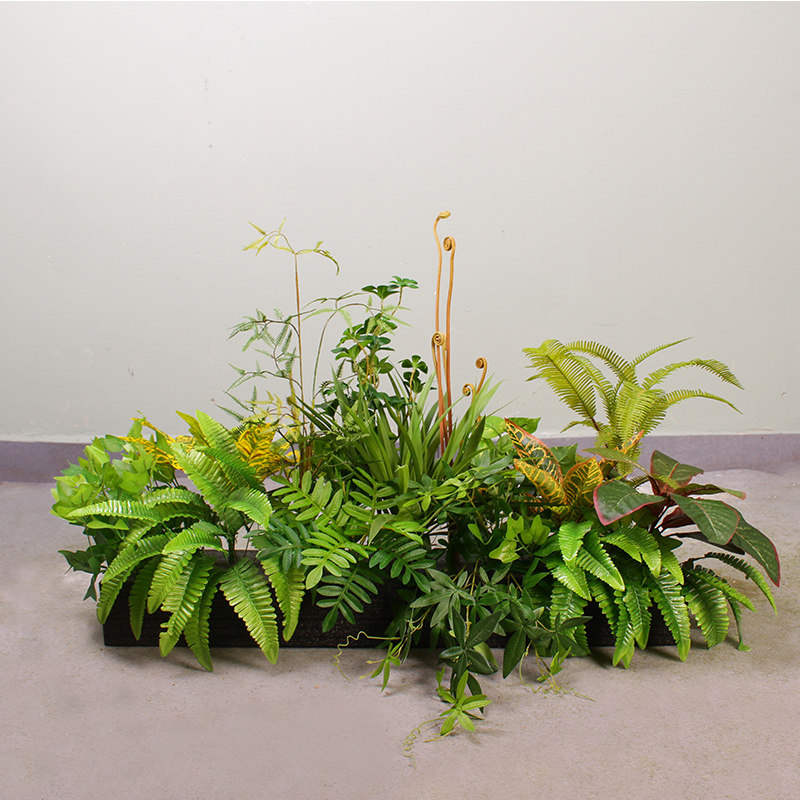 仿真小型绿植造景组合热带植物花箱花槽仿生花隔断假花草装饰套装