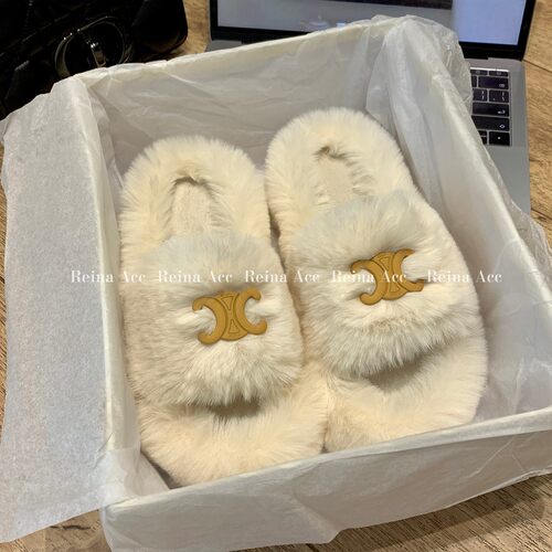 外穿一字平底保暖厚底露趾拖鞋女