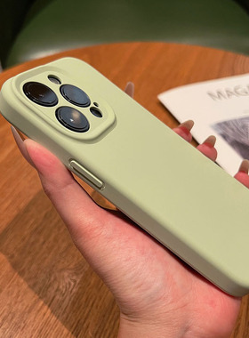 青绿色小众适用苹果15手机壳液态硅胶iphone14pro max新款13新品12高级感纯色十五简约16plus女por保护套防摔