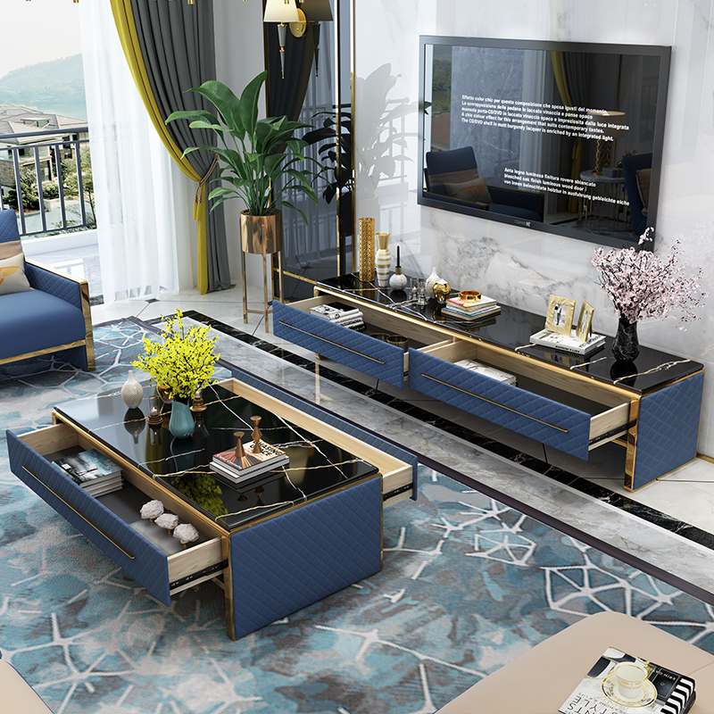 輕奢風天然大理石茶幾組合新款皮質長方形台面金屬後現代電視櫃在類目 住宅傢俱, 櫃類, 電視櫃中 - 來自Buy2taobao.com提供專業的淘寶代購服務