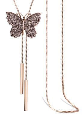 欧曼妮蝴蝶毛衣链长款可以调节