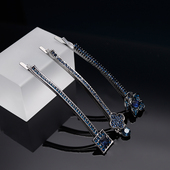 发夹头饰一字对夹蝴蝶水钻侧边夹发饰气质妈妈发卡长款 碎发刘海夹