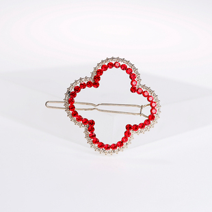 四叶草发夹青蛙扣一字夹子头饰小边夹女侧边夹子刘海夹金属高级感