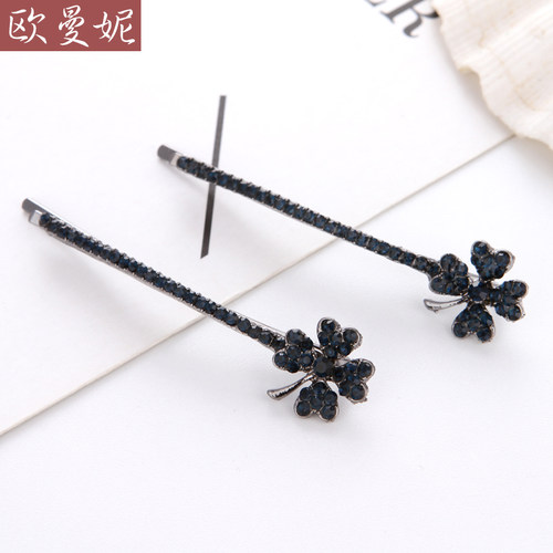 夹子头饰发夹侧边夏季简约四叶草