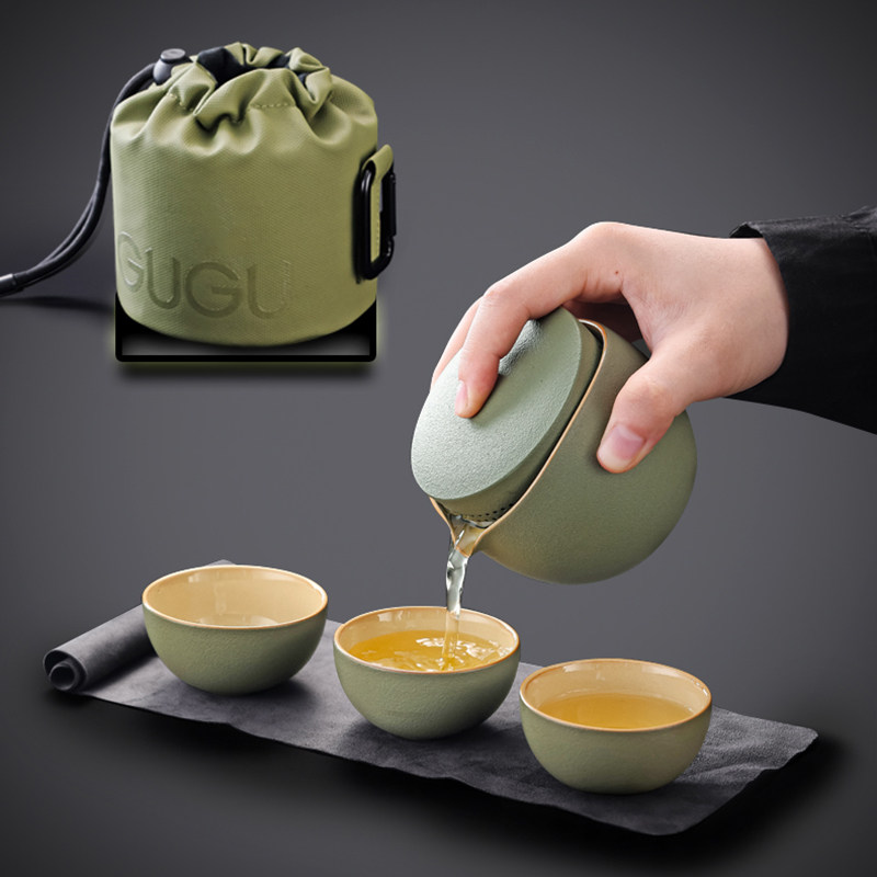 咕咕便携式茶具旅行露营快客杯套装随身收纳包户外一人旅游高端