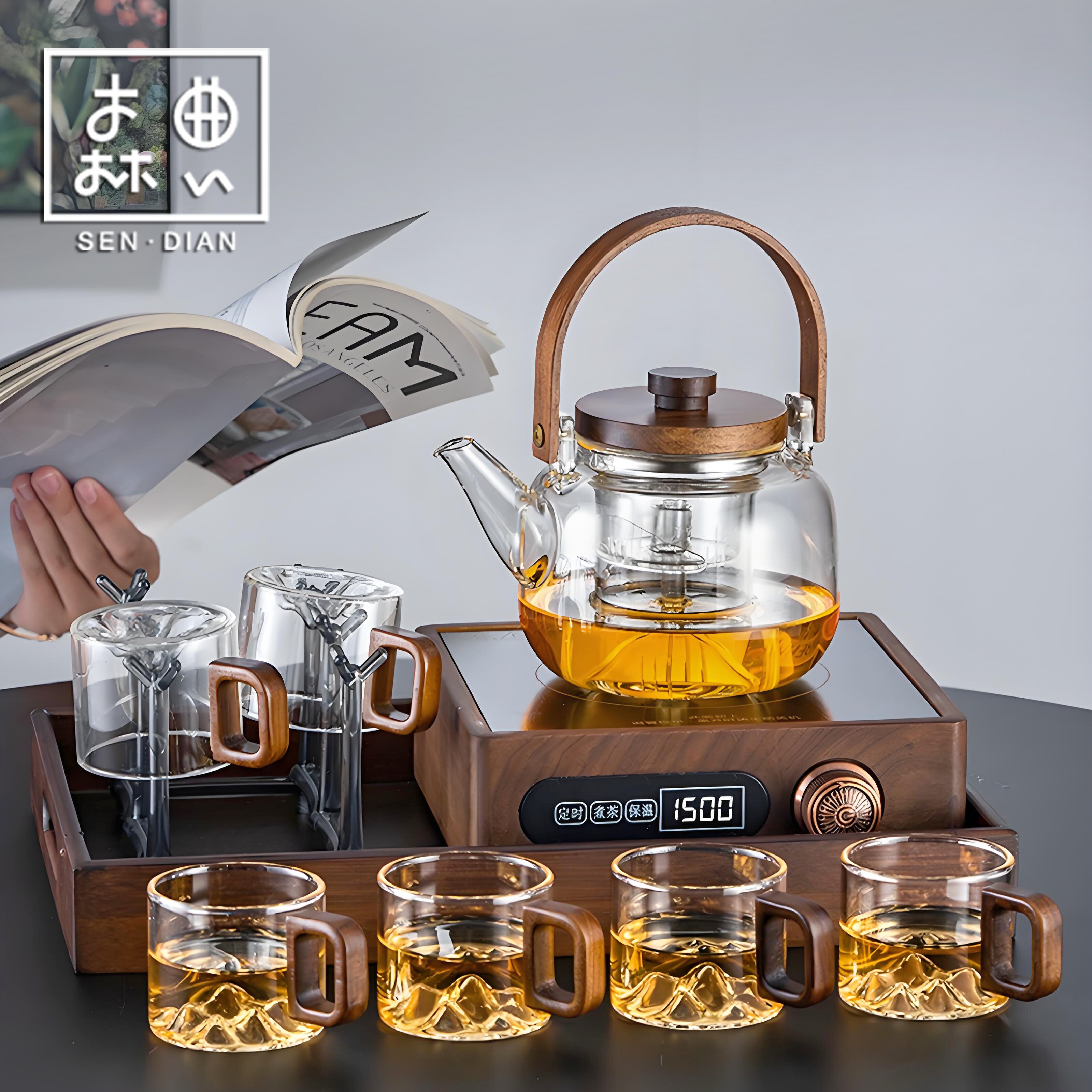 2026新款电陶炉家用玻璃烧水茶壶套装高端围炉煮茶炉器具全套礼盒
