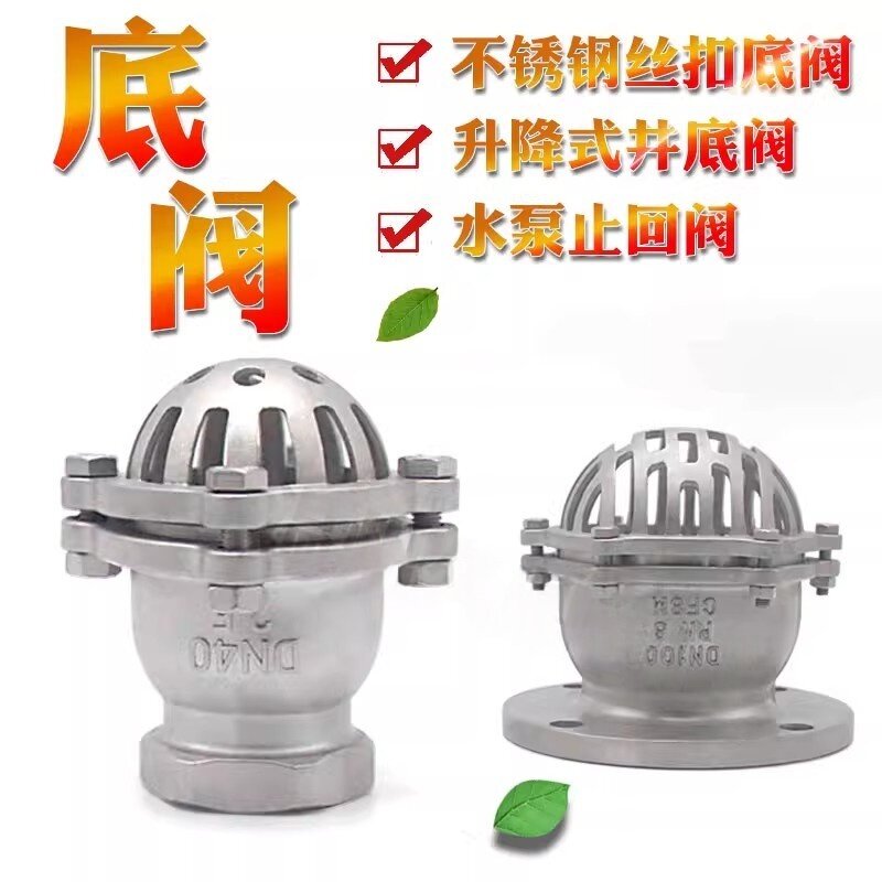 不锈钢底阀止回阀丝扣底阀水泵吸水底阀丝扣法兰底阀H12W-6P16图片