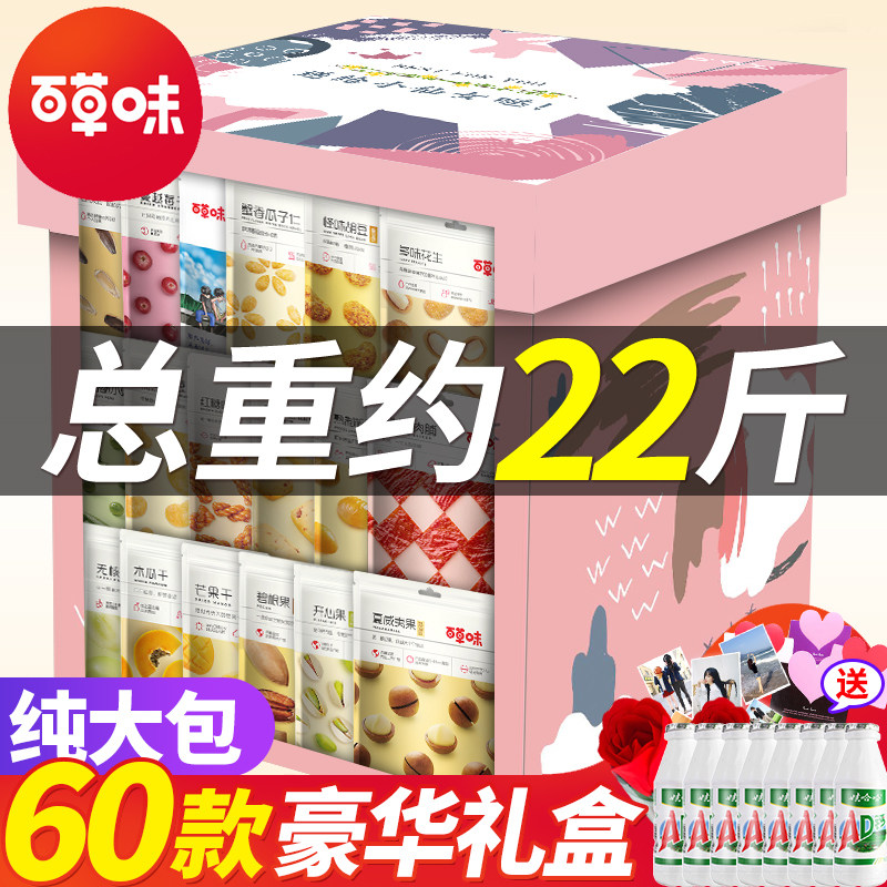 百草味巨型零食大礼包送女友追剧零食小吃网红休闲食品各种美食属于什么档次？
