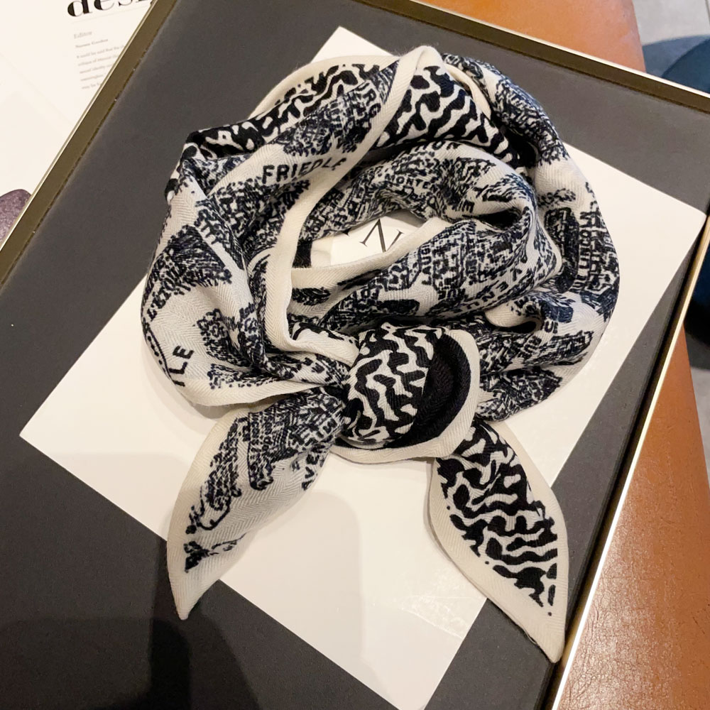 双层双面真丝羊毛丝巾