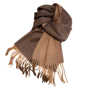 WOOL100%纯羊毛围巾秋冬季流苏双面双色羊绒两用情侣外搭保暖围脖