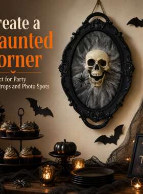 HalloweenGothicSpider‑skull RetroPhotoFrame复古骷髅装饰画框