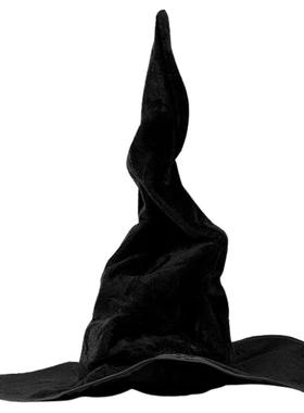 Halloween wizard hat party props万圣节巫师帽绒布巫婆帽派对帽