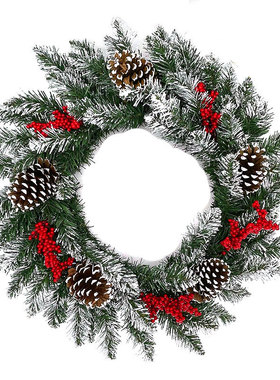 Christmas decoration with large flower garlands pine cones