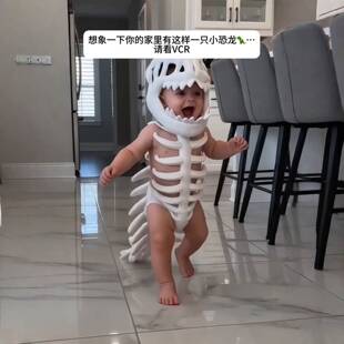 Dinosaur skeleton headgear wearable plush toy恐龙骨架头套