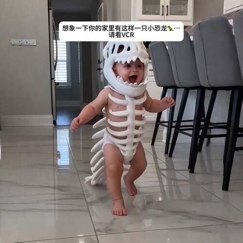 Dinosaur skeleton headgear wearable plush toy恐龙骨架头套
