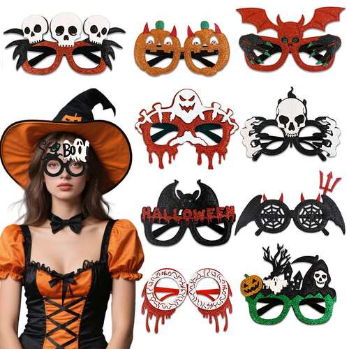 Halloween Bat Skull Pumpkin Glasses Prop 骷髅南瓜眼镜道具