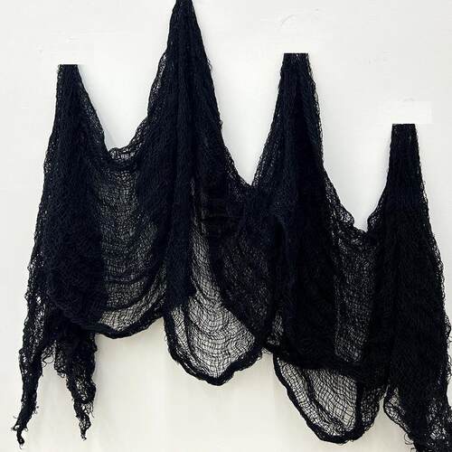 Halloween black mesh ornament万圣节黑网纱稀网粗纱鬼屋装扮挂