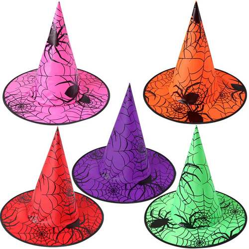 HalloweenNon‑wovenSpider‑veil Witch‑hat Prop 薄纱蜘蛛巫帽