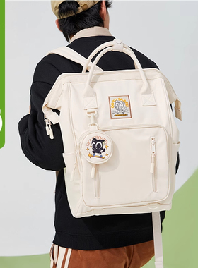 罗小黑森马双肩包女新款高中生背包通勤旅行包电脑包大学生书包男