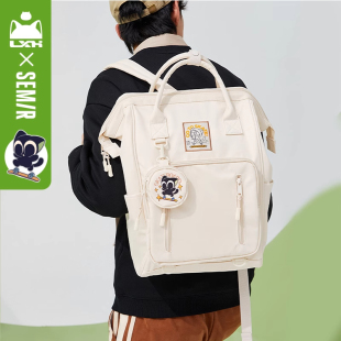 罗小黑森马双肩包女新款 高中生背包通勤旅行包电脑包大学生书包男