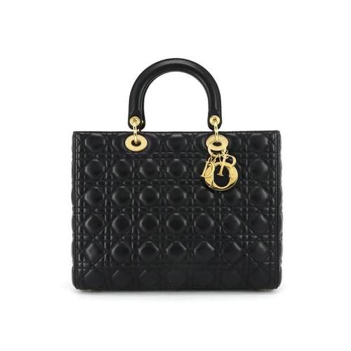 【二手95新】Dior 迪奥LADY DIOR 七格黑色羊皮女款单肩包