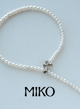 夏季新款天然淡水珍珠项链女款蝴蝶结小众设计高级感气质百搭颈链