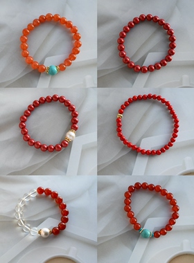 原创设计马年吉祥手链好运天然南红手串女单圈手串小众感母亲节礼