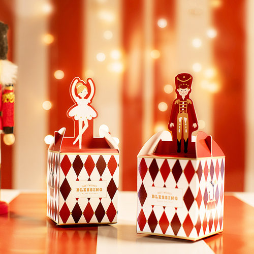 创意圣诞平安果包装盒卡通折叠盒平果糖果礼品盒平安夜礼物礼品盒