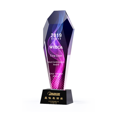 融佳水晶玻璃奖杯定制彩色创意