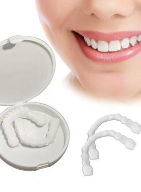 New Silicone Upper Lower False Teeth Veneers Dentures Fake01