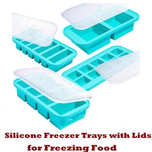 Silicone Freezer Trays With Lids Molds Freezing Baby Food