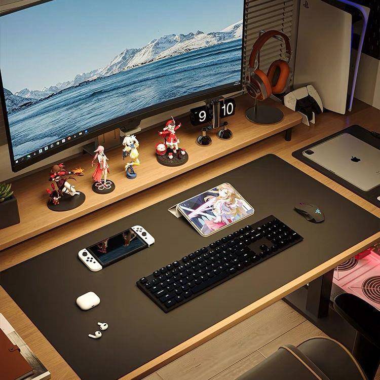 leather computer desk mat large mouse pad black writing ta