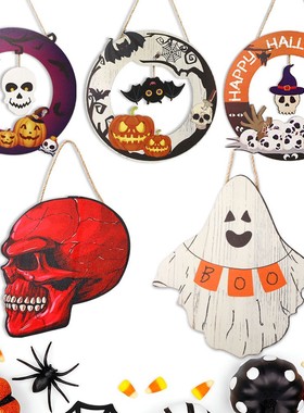 Happy Halloween Door decorations pendant wooden placard