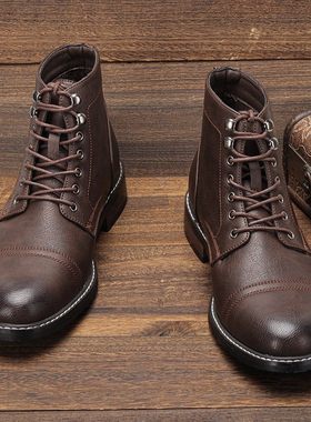 Leather Men Plus Size Martin Boots High-Quality Ankle Boots