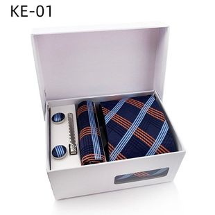 Box Set Square Tie Clip Pocket Gift 2025 Mens 6Piece