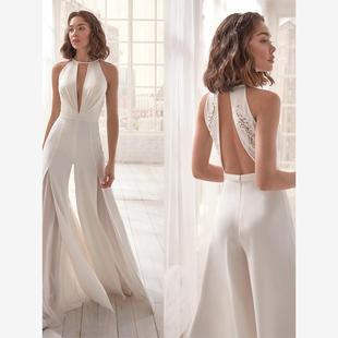 jumpsuits deep 裤 trousers leisure backless neck hang Sexy