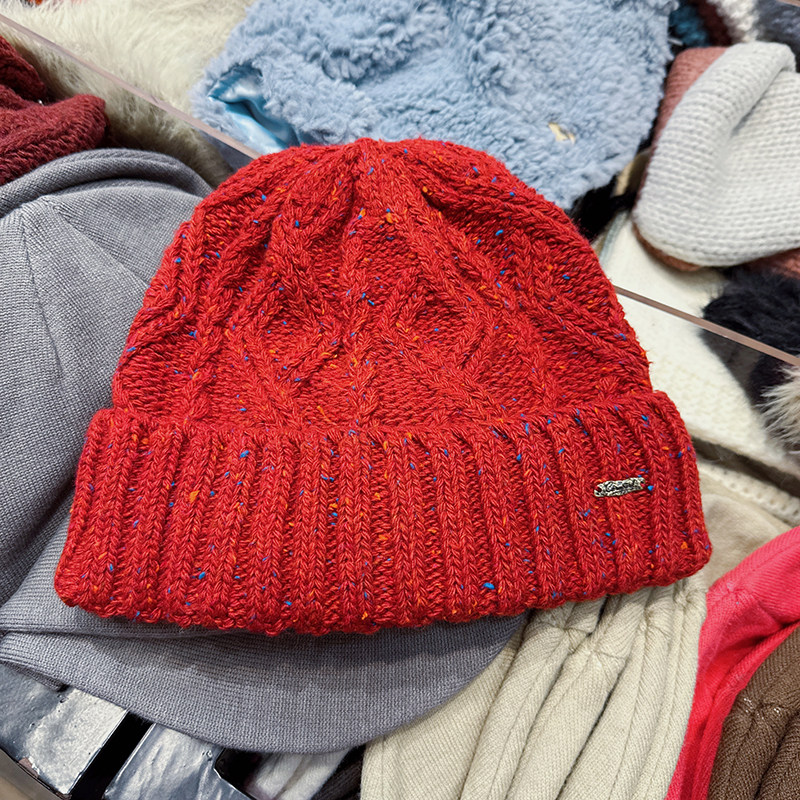 韩国代购东大门早秋新款简约麻花针织帽女百搭大头围显脸小毛线帽