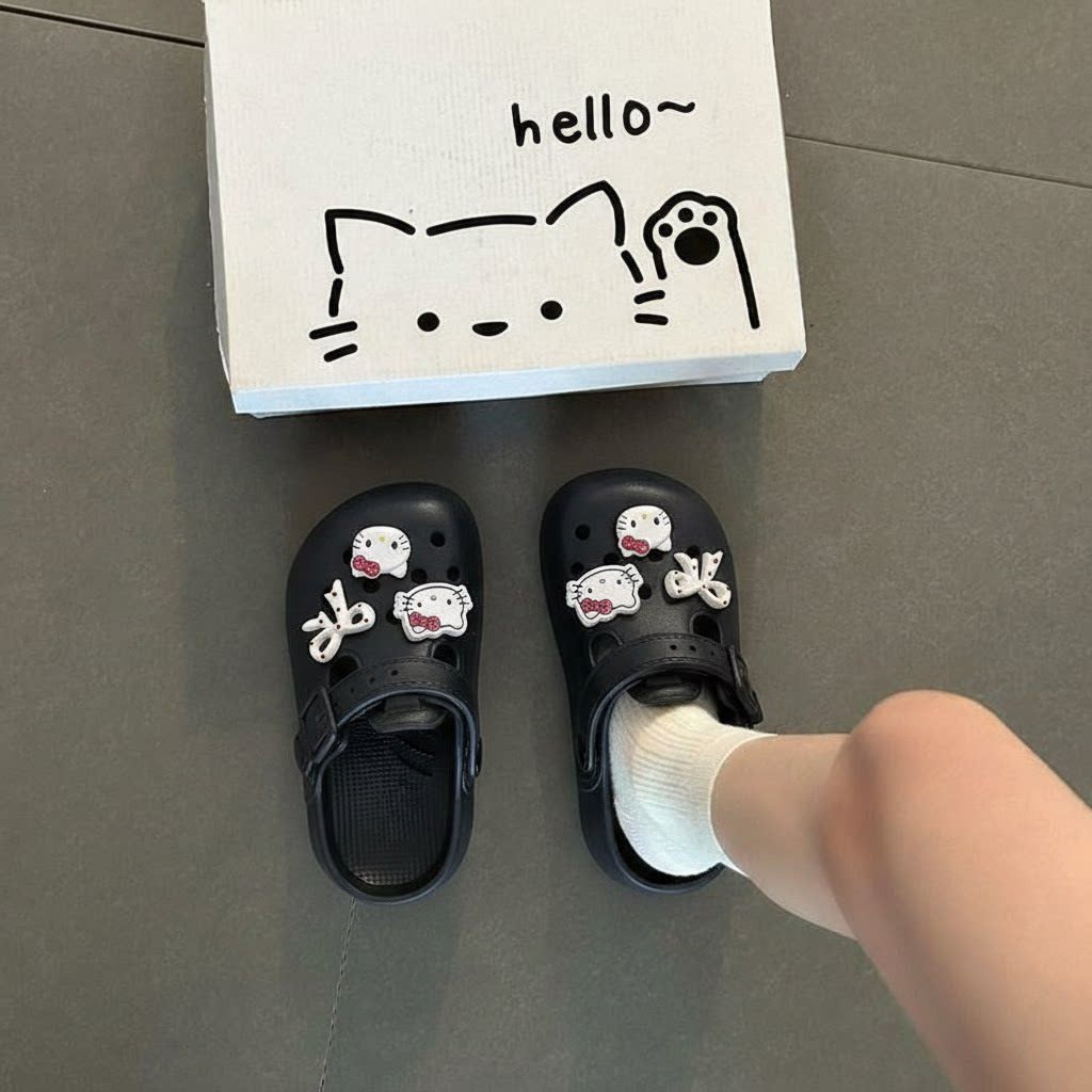 巨好看儿童外穿拖鞋女童舒适可爱洋气洞洞鞋女孩防滑夏季沙滩凉拖